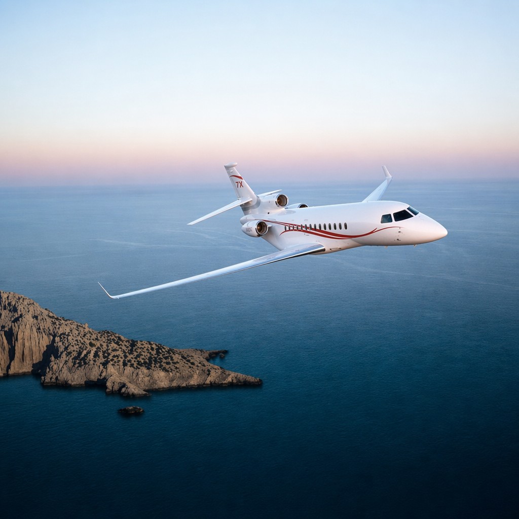 Falcon 7X in flight — Shawn Cash's aircraft