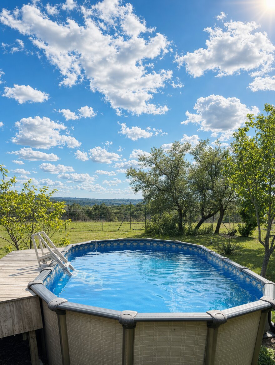 Pool with Texas Hill Country views at 3-Wire Ranch